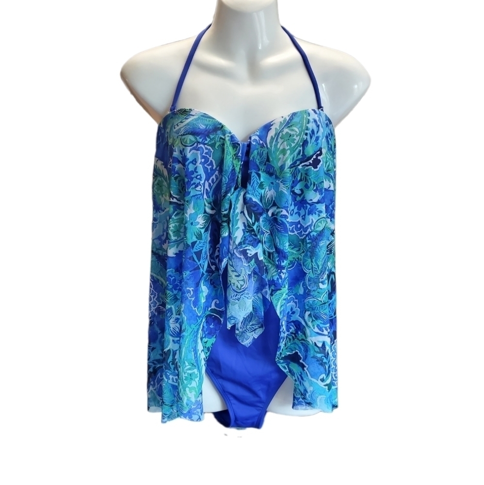 RALPH LAUREN flyaway one piece bandeau swimsuit 10 - Picture 4 of 10